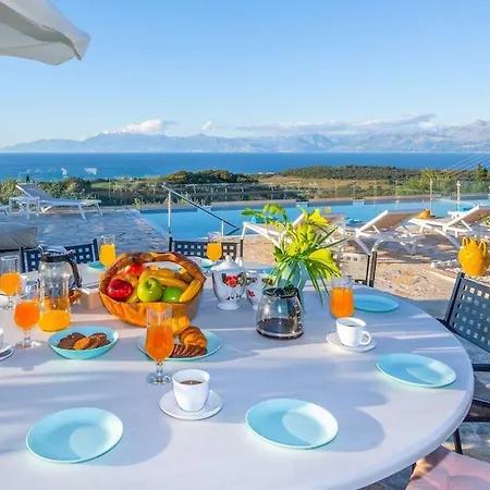 Family Portes With Panoramic View! Villa Pithos